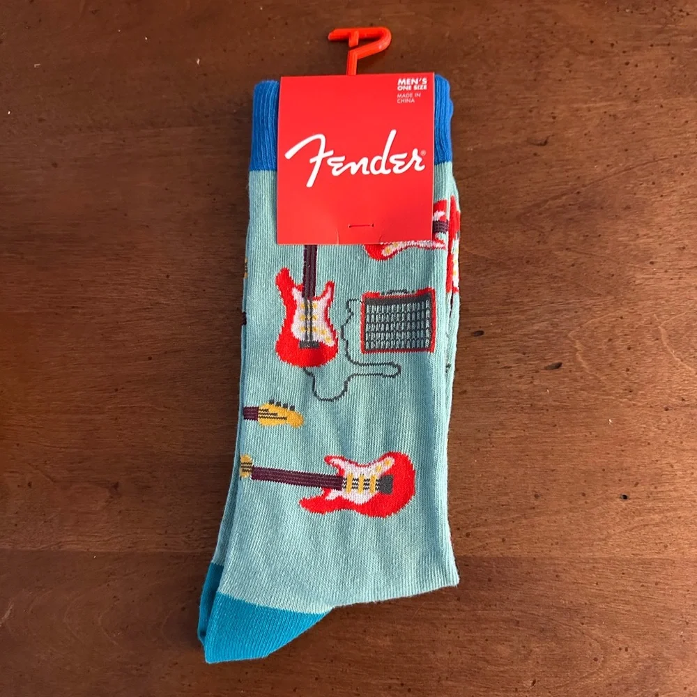 Fender Men's Blue Guitar Socks